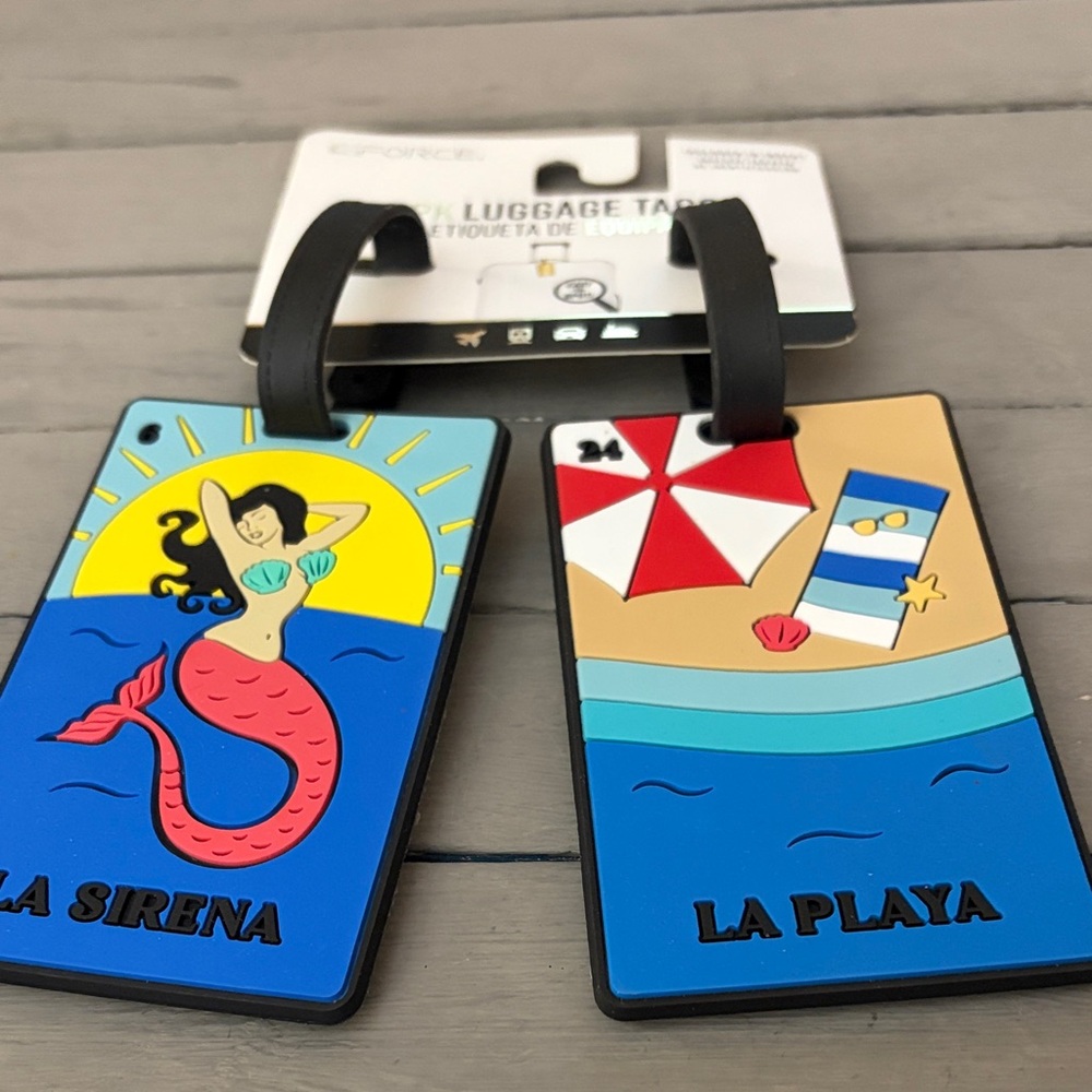 Colorful Mermaid and Beach Luggage Tags